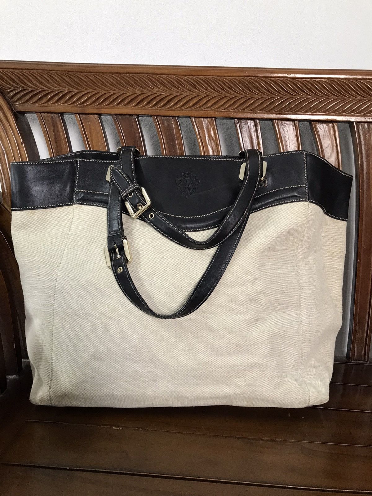 Gucci Vintage Gucci Tote Bag Canvas Black Leather Size ONE SIZE - 1 Thumbnail