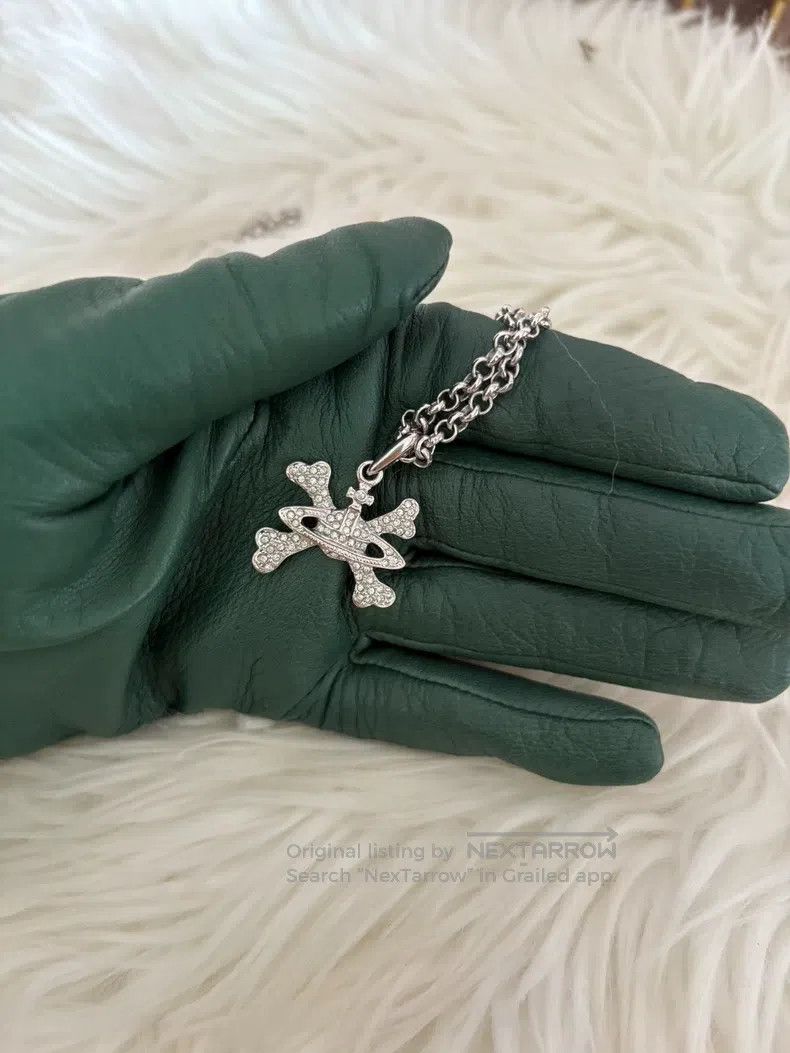 Vivienne Westwood Vivienne Westwood Vintage Skull Saturn Full Diamond Neckla Size ONE SIZE - 1 Thumbnail