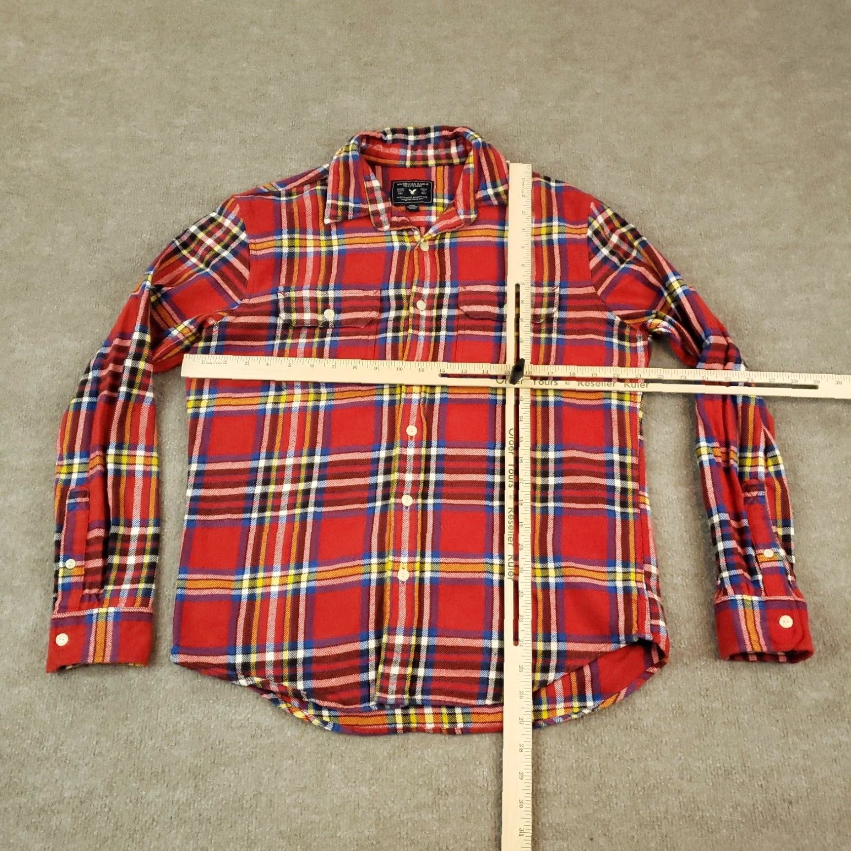 American Eagle Outfitters American Eagle Flannel Shirt Mens Medium Red Plaid Long Sleeve Button Up Casual Size US M / EU 48-50 / 2 - 2 Thumbnail