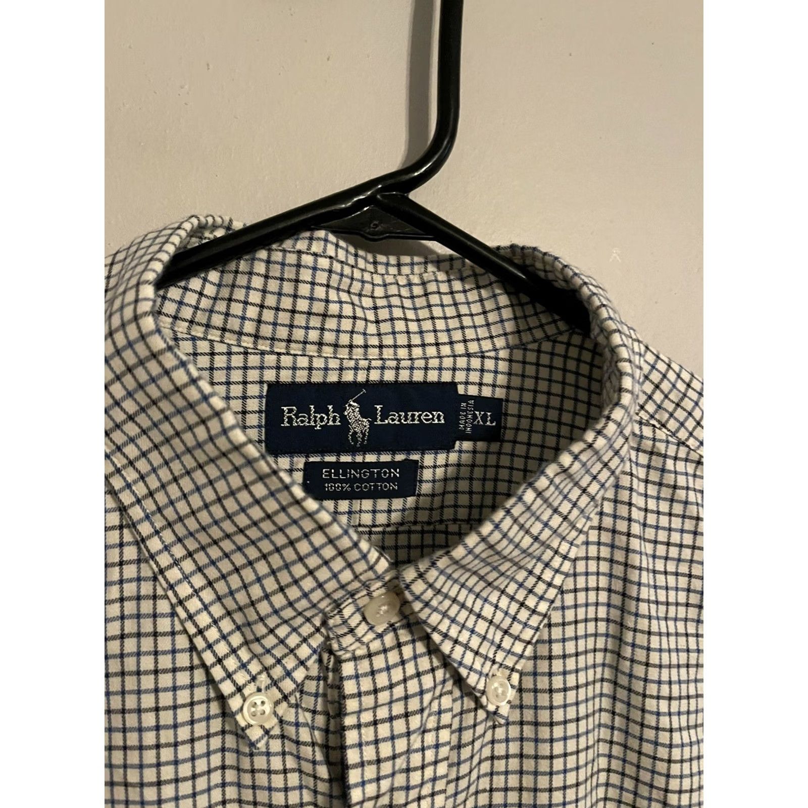 Polo Ralph Lauren Polo Ralph Lauren Blue Check Button Up Dress Shirt Mens XLarge Size 46R - 3 Thumbnail