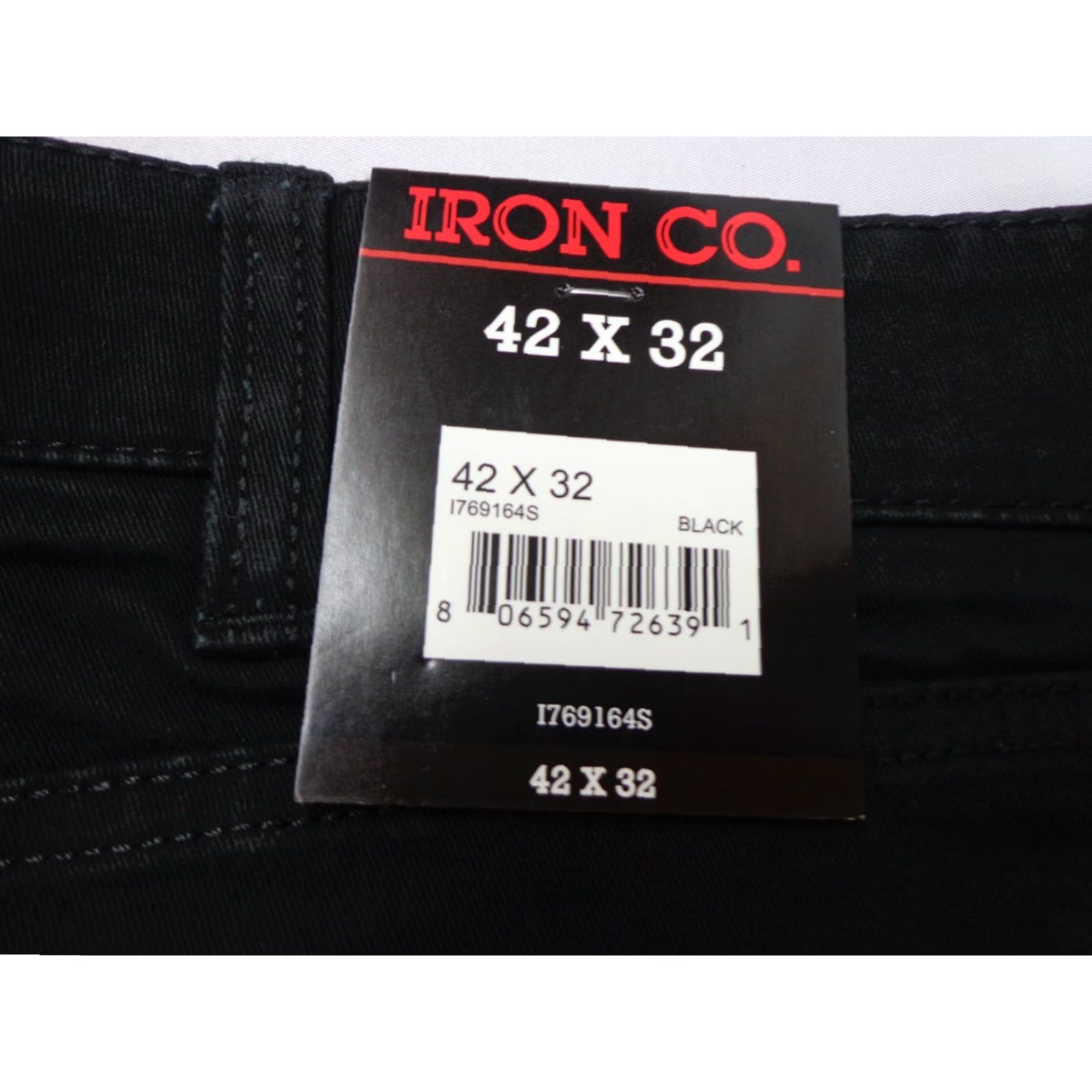 Vintage Iron Co. Men's Patriot Pants Chino Pants Flat Front Straight 42 x 32 Black Modern Comfort Fit Regular Warm Winter Spring Summer Fall Size US 42 / EU 58 - 3 Thumbnail