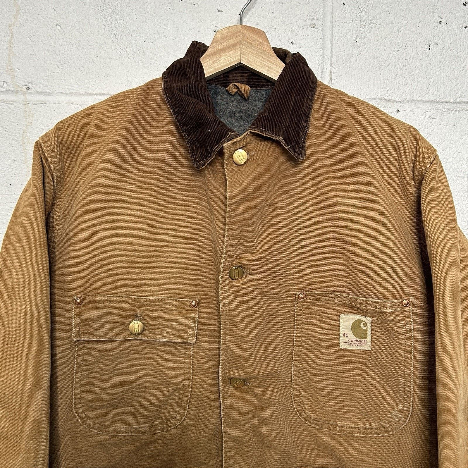 Carhartt Vintage 1960s Carhartt Blanket-Lined Chore Coat “Tan” Big C Size US L / EU 52-54 / 3 - 3 Thumbnail