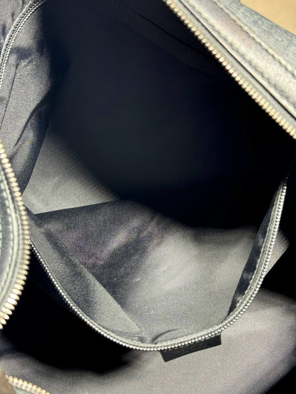 Gucci Gucci GG Large Supreme Duffle Bag Gray Black Keys Strap Lock Size ONE SIZE - 13 Thumbnail