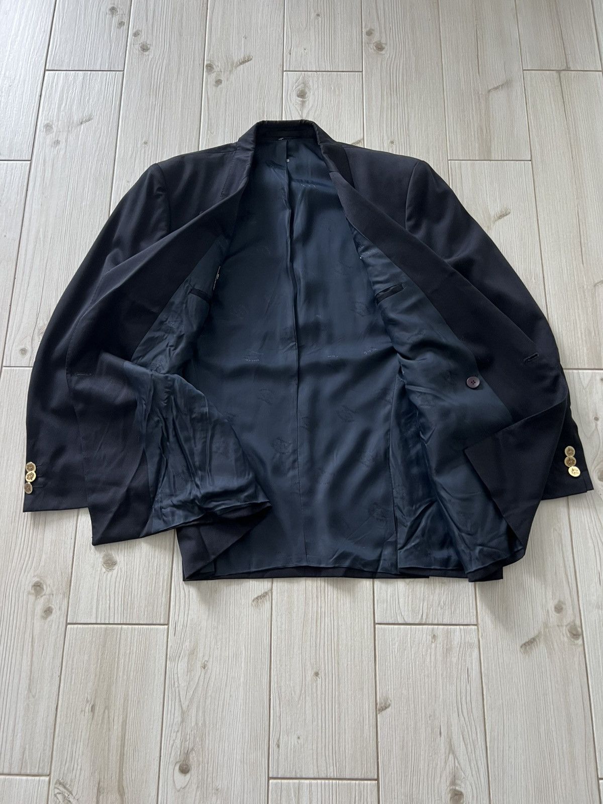 Paul & Shark Paul Shark Double Breasted Blazer Black Gold Buttons Classic Size 54R - 5 Thumbnail