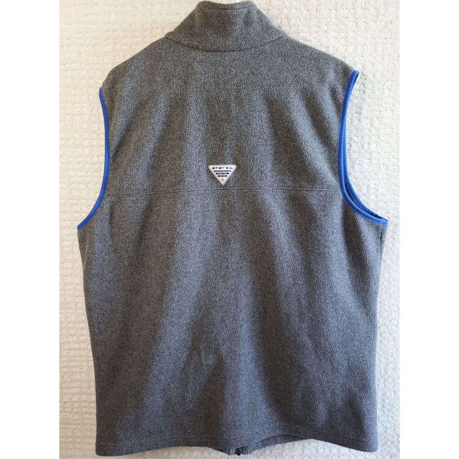Vintage Columbia PFG Vest L Gray Fleece Full Zip Blue Trim Men's Size US L / EU 52-54 / 3 - 7 Thumbnail