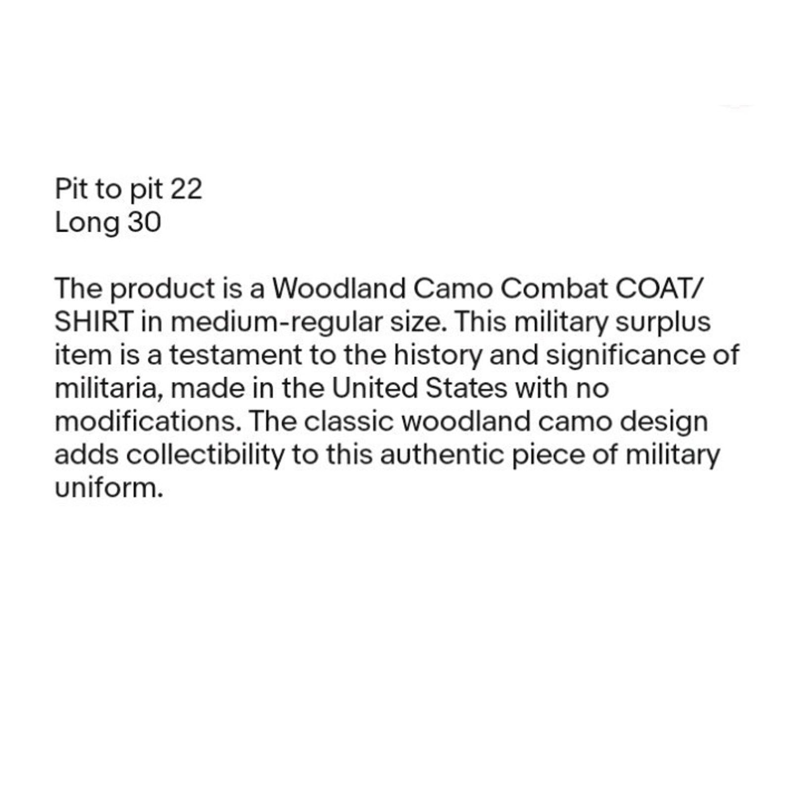 Other Woodland Camo Combat COAT/SHIRT Medium-Regular Size US M / EU 48-50 / 2 - 9 Thumbnail