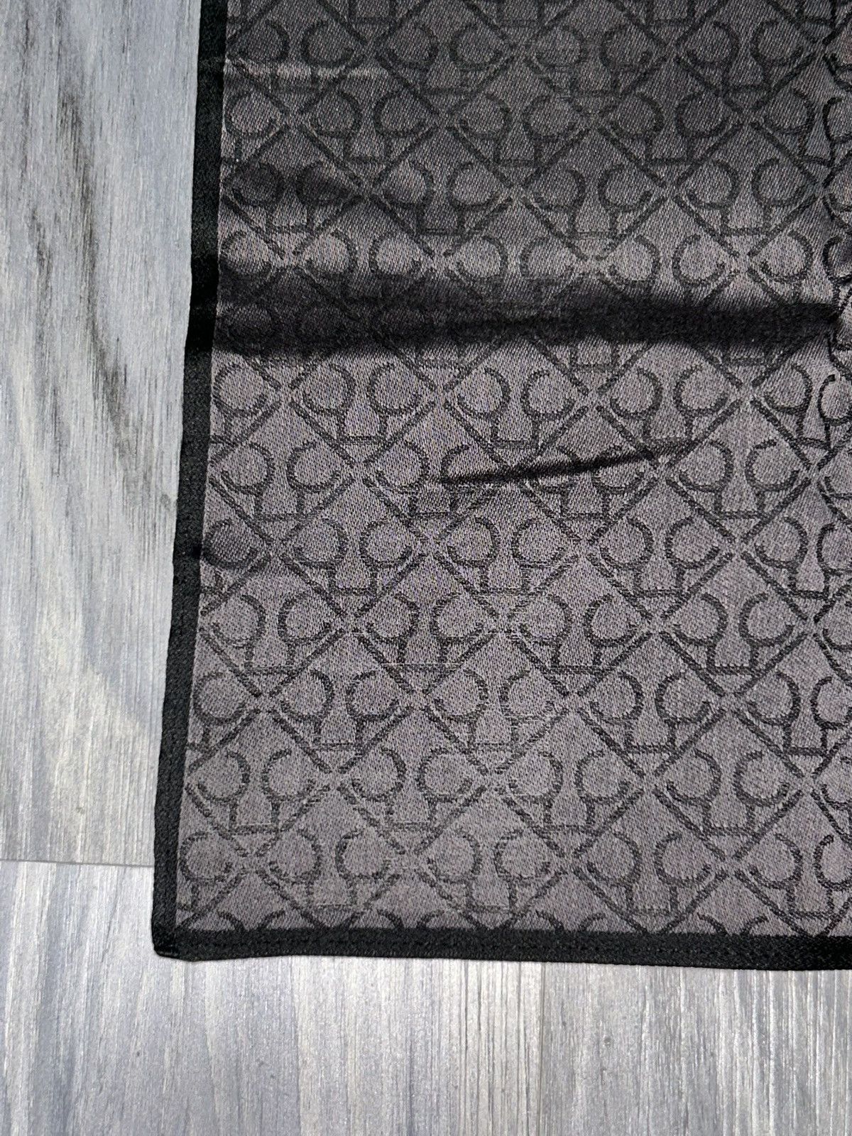 Calvin Klein Calvin Klein Vintage Black CK AOP Cotton Handkerchief Scarf Size ONE SIZE - 5 Thumbnail