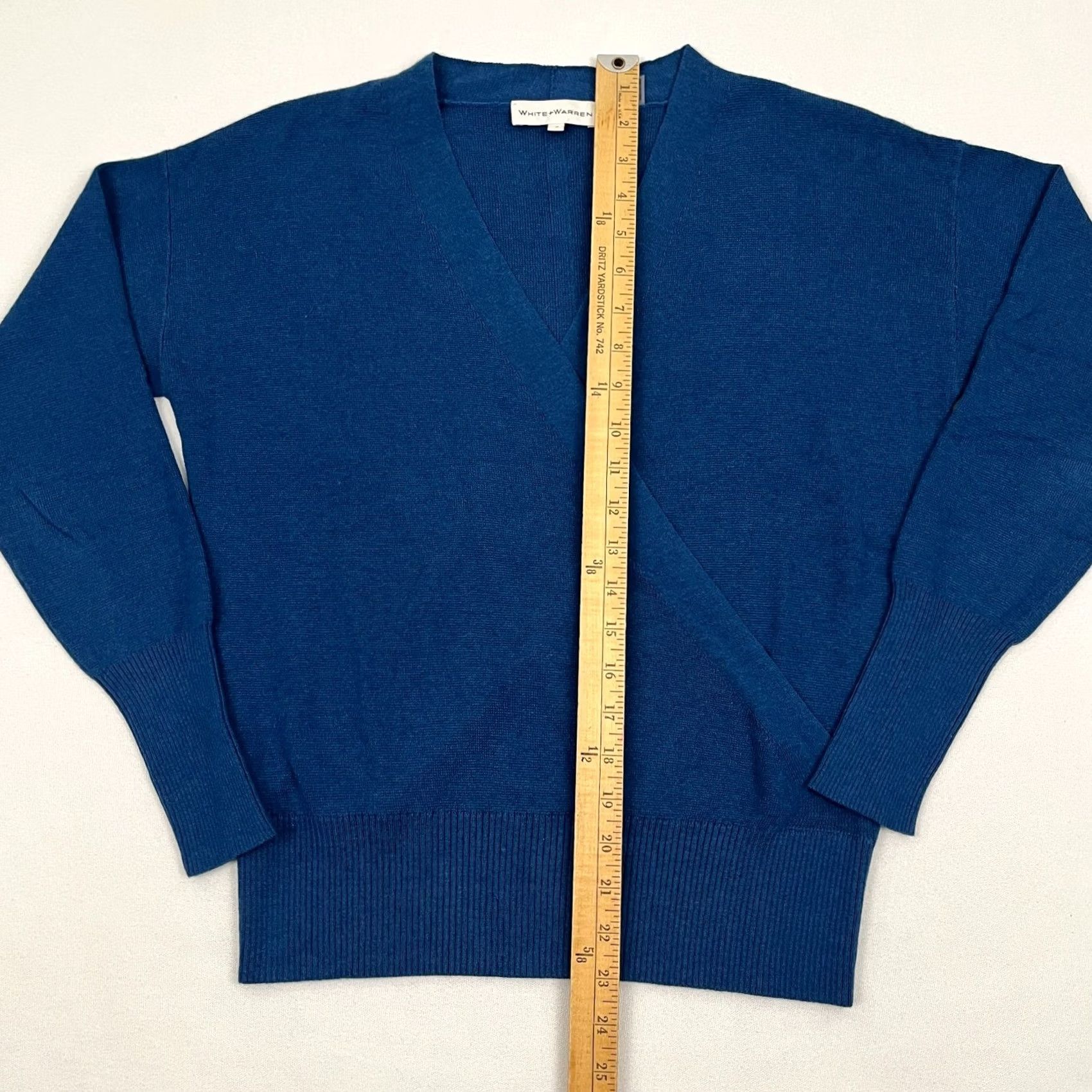 White + Warren VINTAGE: No — White + Warren Sweater Womens Small Silk Blend Overlay V-Neck Wrap Casual Luxe Shirt Womens XS? Size S / US 4 / IT 40 - 4 Thumbnail
