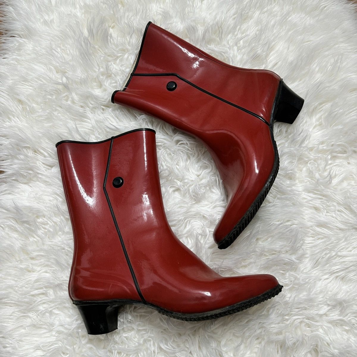 Other bright red rubber boots vintage rare Size US 6 / IT 36 - 1 Thumbnail