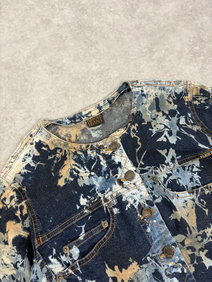 Vintage 2000s Plein Sud Navy Acid Wash Cropped Denim Jacket Size S / US 4 / IT 40 - 3 Thumbnail