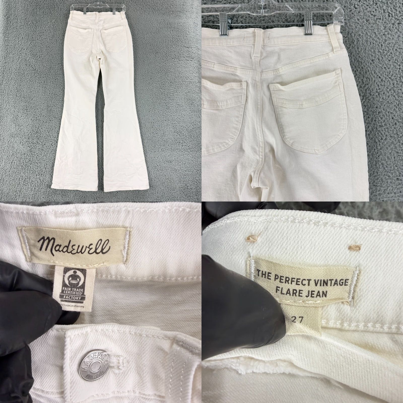 Madewell VINTAGE Madewell The Perfect Vintage Flare Jean Womens Size 27 White High-Rise Casual Size 27" / US 4 / IT 40 - 9 Thumbnail
