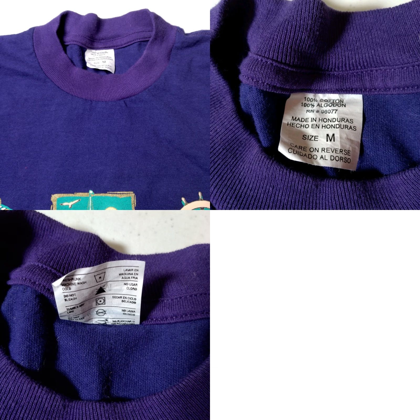 Nautica VINTAGE Unbranded Florida T-Shirt Medium Purple Nautical Dolphin Whale Sailboat Ocean Graphic Mens Size US M / EU 48-50 / 2 - 8 Thumbnail