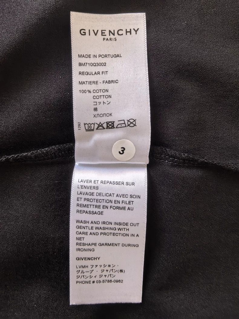 Givenchy Givenchy Black T-Shirt / Size M, Chest 116CM, Length Size US M / EU 48-50 / 2 - 8 Thumbnail