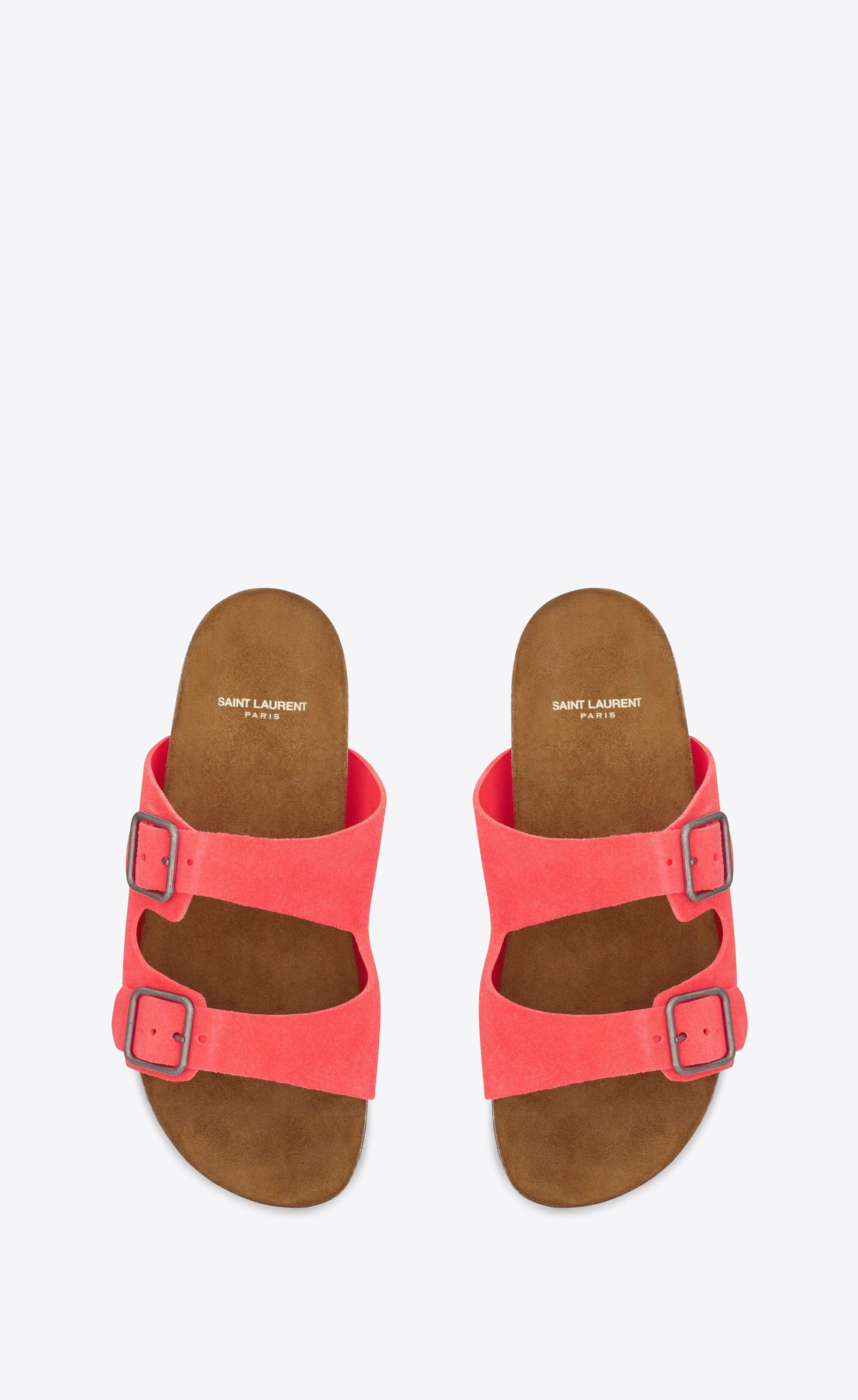 Saint Laurent Paris o1bcso1str0724 Flat Sandals in Pink Size US 8 / EU 41 - 3 Thumbnail