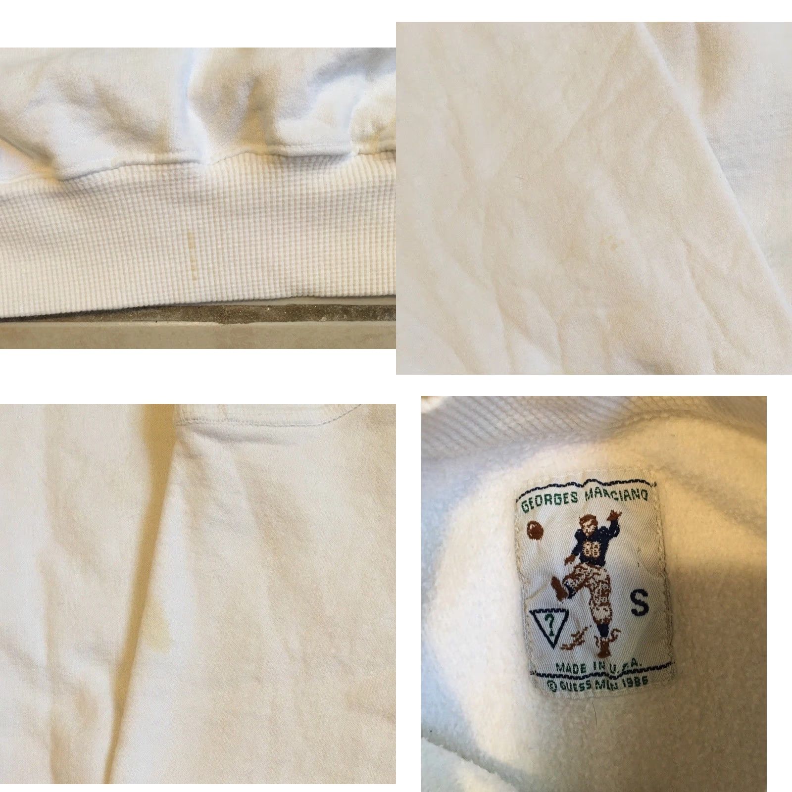 Guess VINTAGE GUESS Hoodie Mens S White 80s Grunge Hip Hop Designer USA Faded Sweatshirt Spirit Spellout Size US S / EU 44-46 / 1 - 8 Thumbnail
