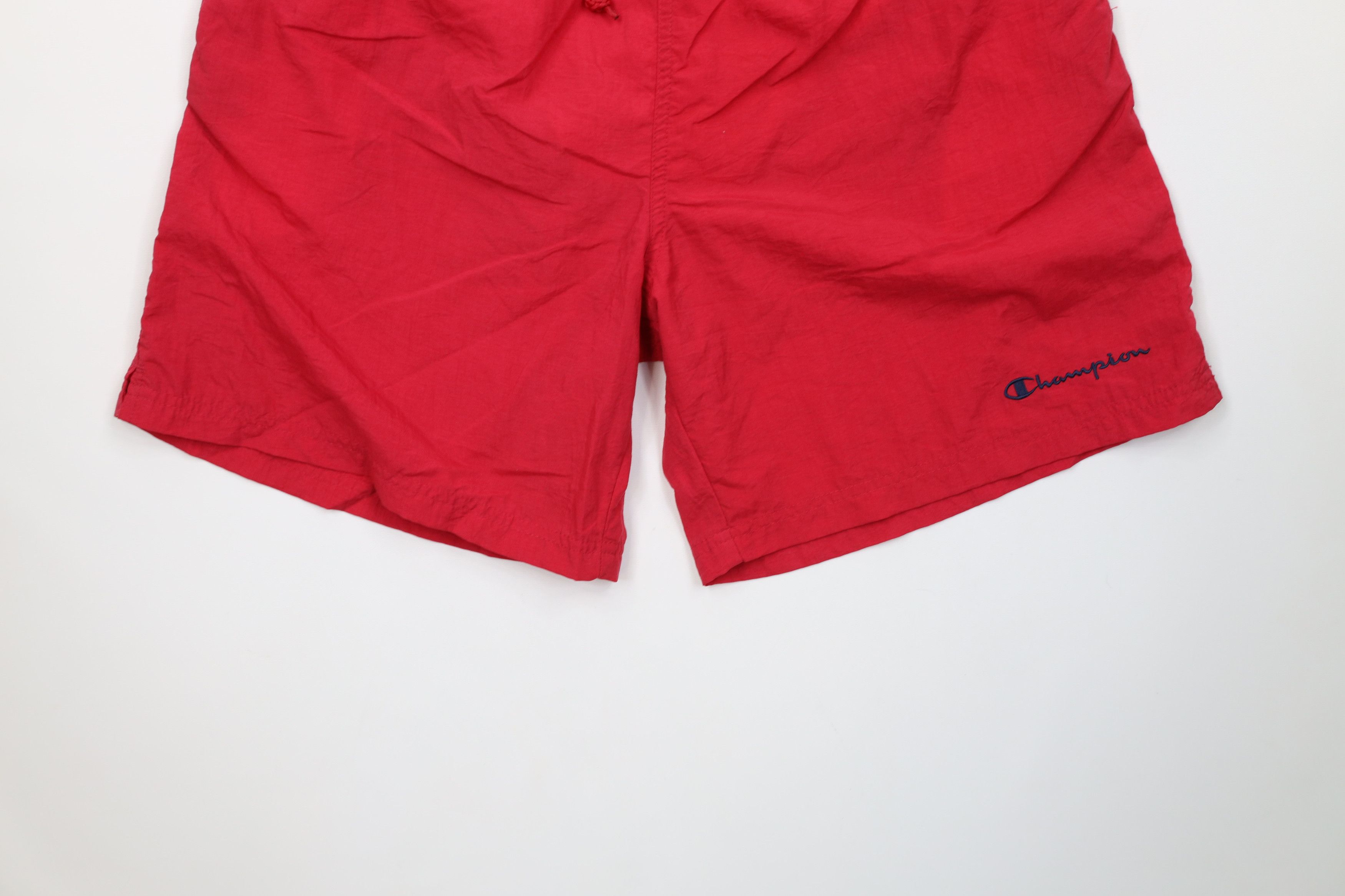 Champion Vintage 90s Champion Spell Out Lined Above Knee Shorts Red Size US 32 / EU 48 - 4 Thumbnail
