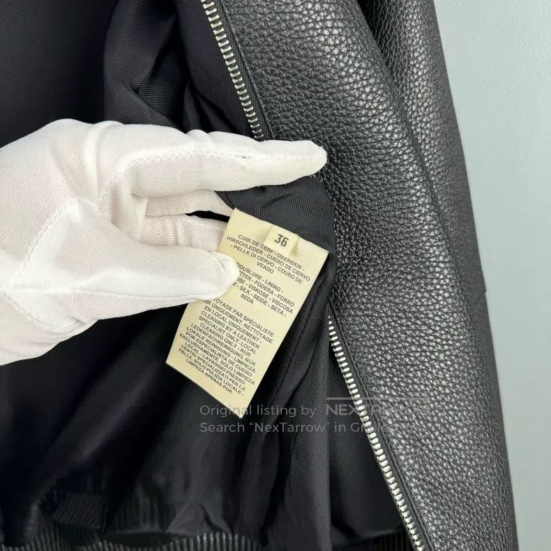 Hermes Hermes Black leather jacket, ultra-short style, suede mate Size XS / US 0-2 / IT 36-38 - 3 Thumbnail