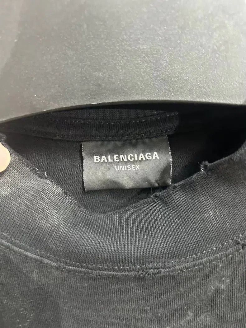 Balenciaga Balenciaga Black Distressed Inverted Eiffel Tower Short Sl Size US L / EU 52-54 / 3 - 2 Thumbnail
