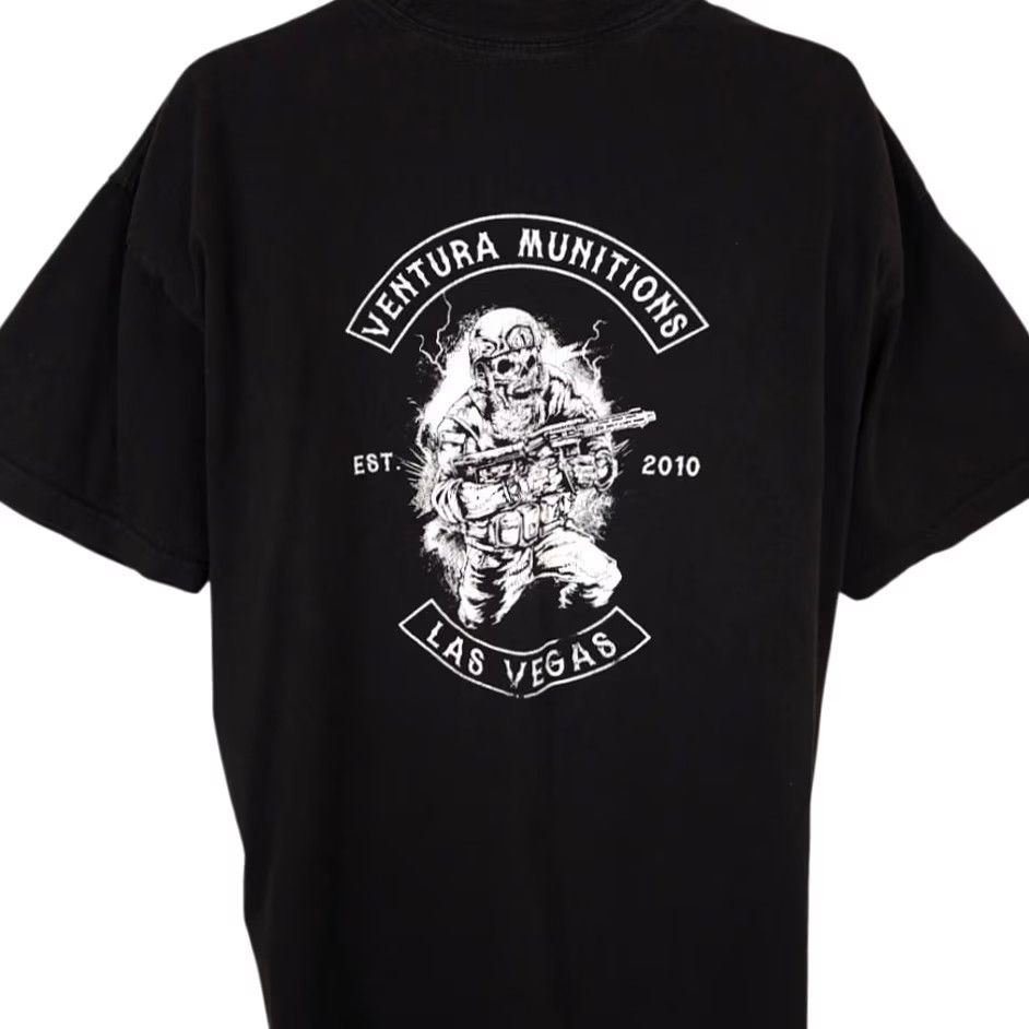 Vintage Ventura Munitions T Shirt Mens 2XL Black Skeleton Soldier 2nd Amendment Shirt Mens Black Skeleton Soldier 2nd Amendment Size US XXL / EU 58 / 5 - 4 Thumbnail