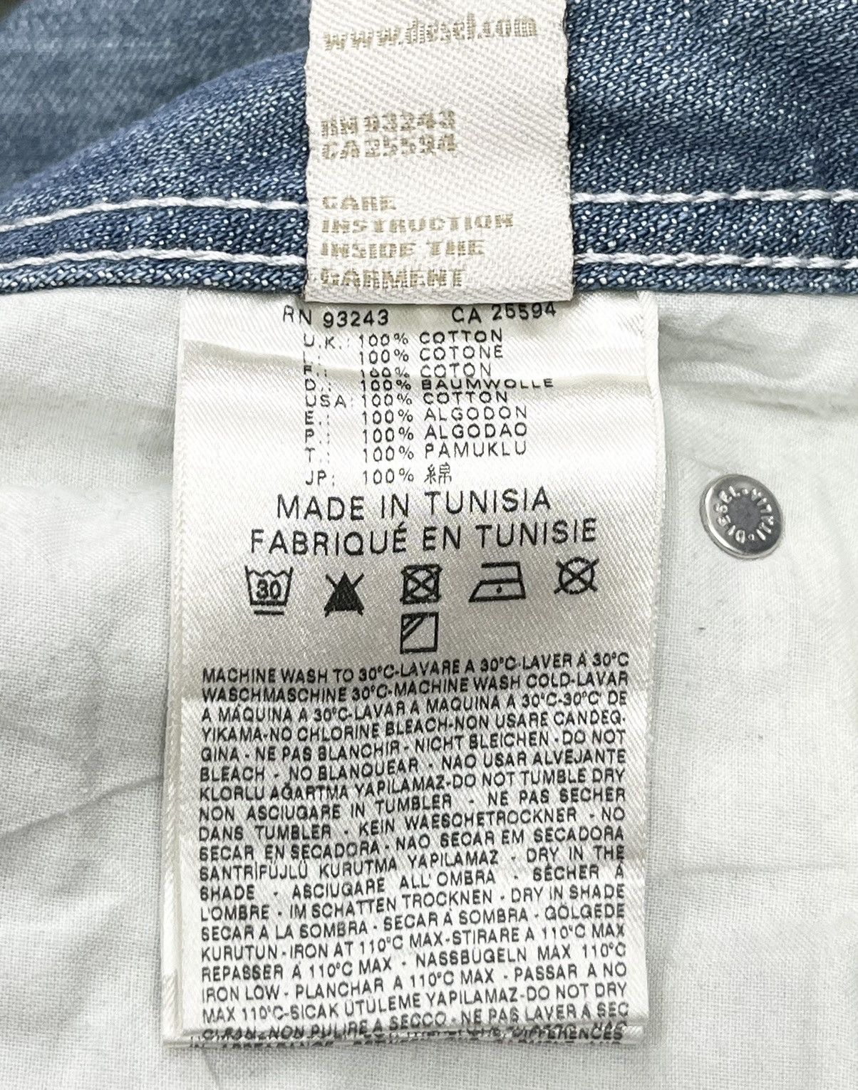Diesel Vtg DIESEL ZATHAN Regular Bootcut Flare Mud Wash Blue 31x32 Size US 31 - 15 Thumbnail