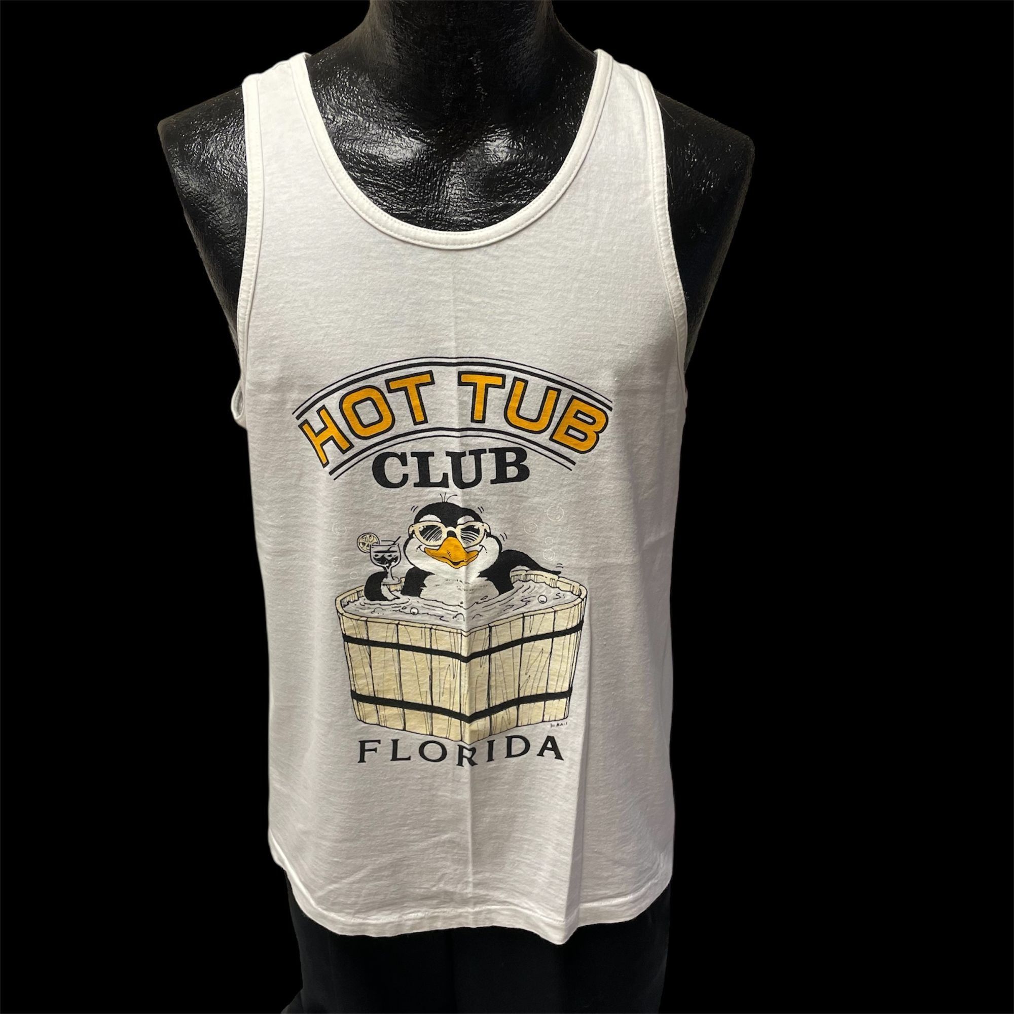 Other Vtg Oneita HOT TUB CLUB Florida PENGUIN Tank Top Size US L / EU 52-54 / 3 - 2 Thumbnail