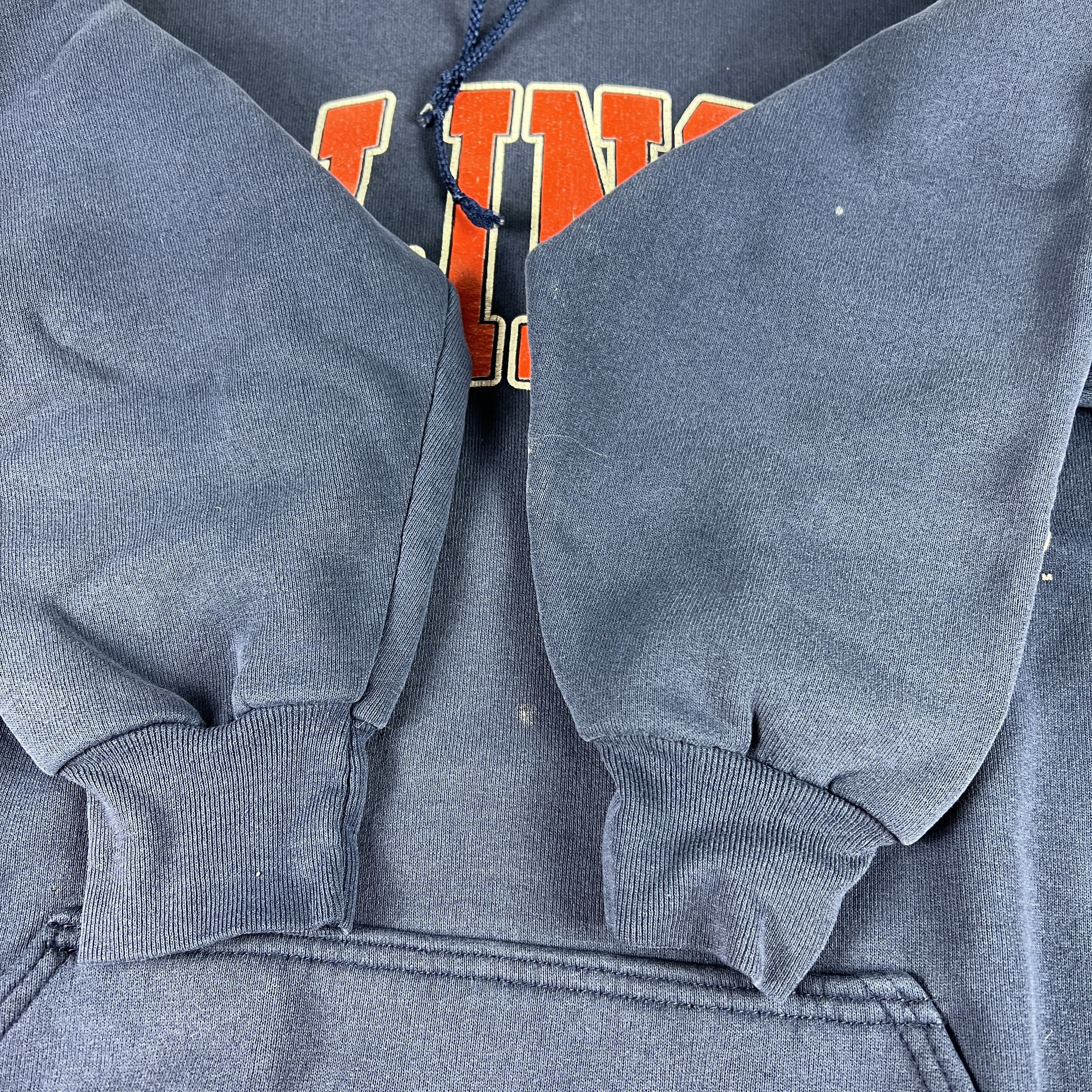 NCAA × Vintage VTG 90s Illinois Fighting Illini Sweatshirt Blue Fade Hoodie Size US L / EU 52-54 / 3 - 6 Thumbnail