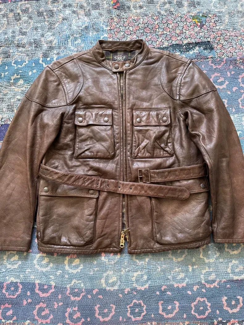 RRL Ralph Lauren RRL Ralph Lauren Four Pockets Buffalo Leather Biker Jacket Size US L / EU 52-54 / 3 - 1 Thumbnail