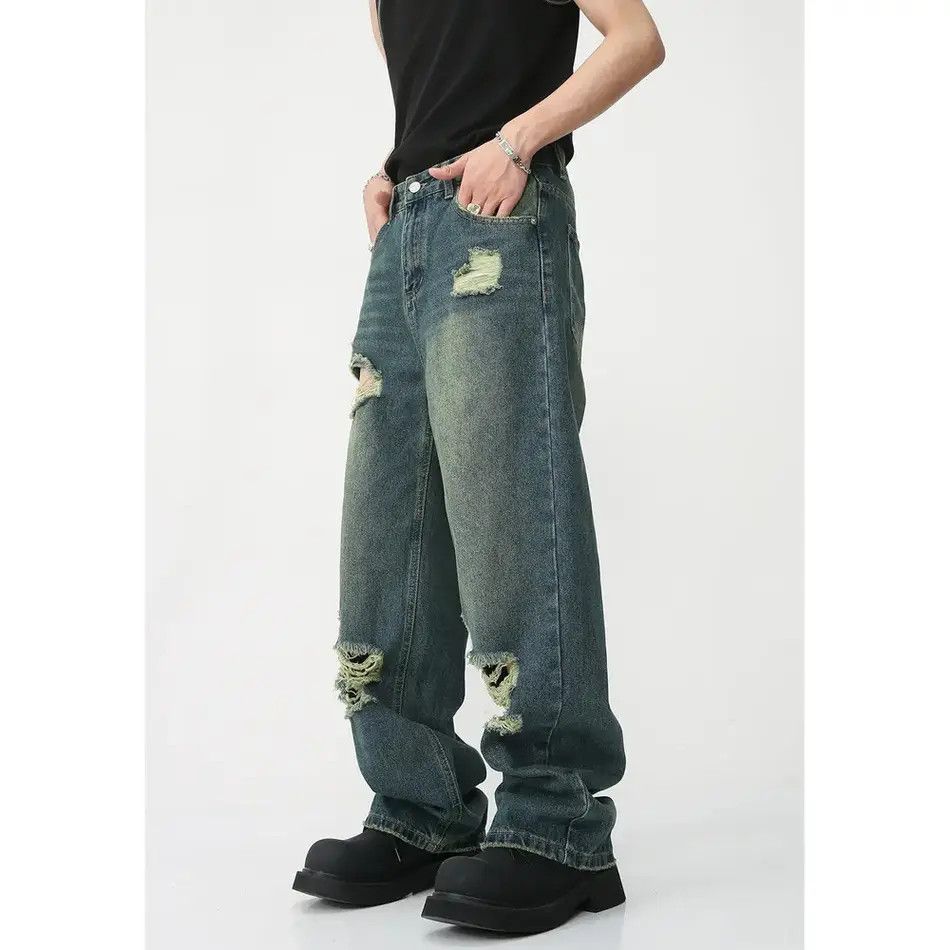 Japanese Brand Retro hip-hop high street ripped jeans Size US 32 / EU 48 - 1 Thumbnail