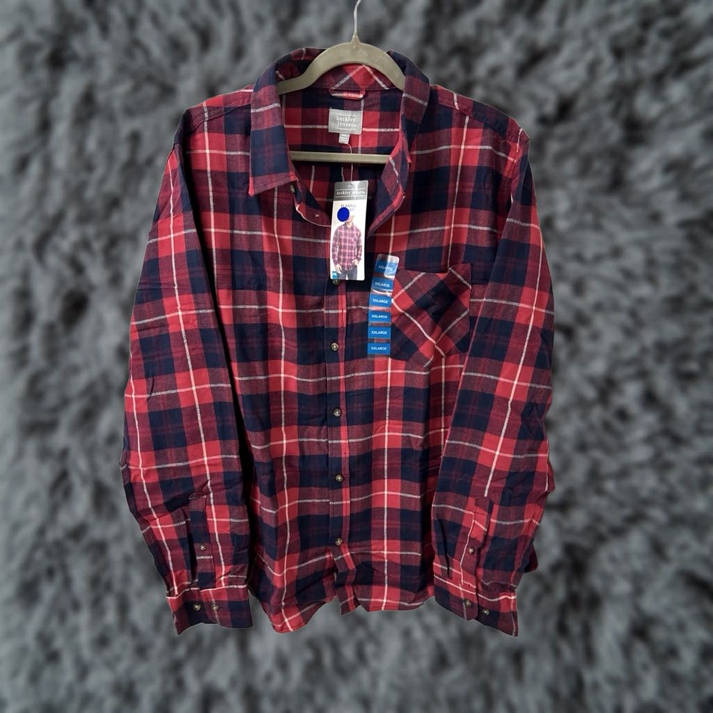 Vintage VINTAGE Berkley Jensen Shirt Mens 2XL Red Plaid Button-Down Long Sleeve NWT Size US XXL / EU 58 / 5 - 1 Thumbnail