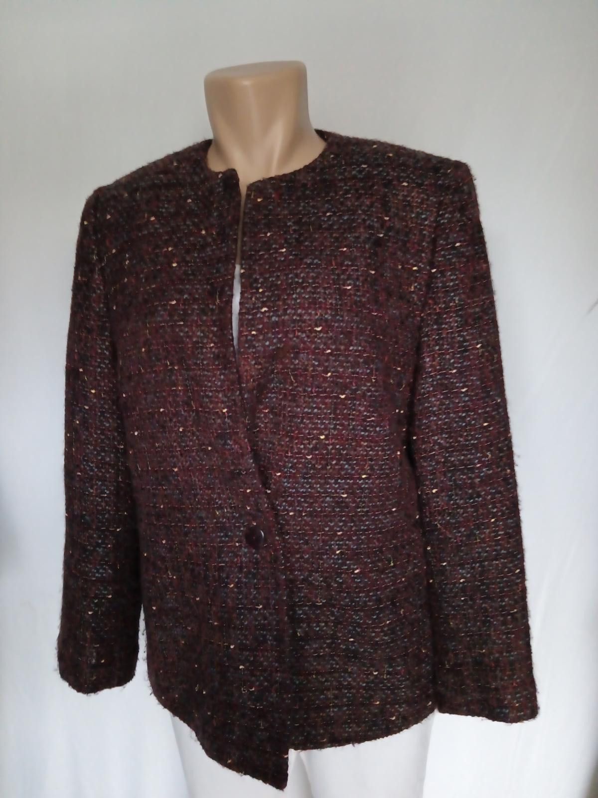 Designer KASPER Elegant Tweed Blazer Jacket Size XL / US 12-14 / IT 48-50 - 3 Thumbnail