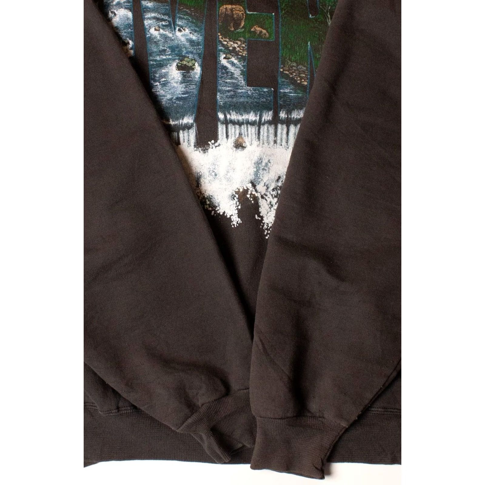 Hanes VINTAGE River Sweatshirt Hanes Black X-Large 1990s Polyester Cotton Mens Size US XL / EU 56 / 4 - 4 Thumbnail