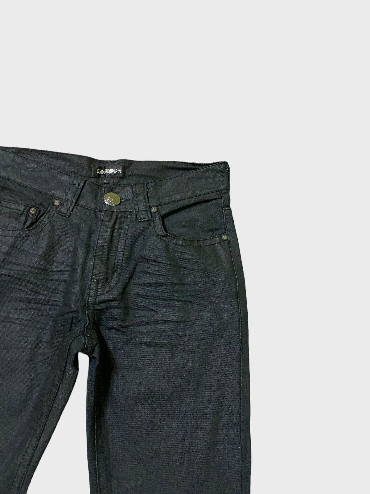 Hysteric Glamour × Le Grande Bleu (L.G.B.) LOWBOX 🌟 Waxed Rick Owen's style Denim Size US 28 / EU 44 - 5 Thumbnail