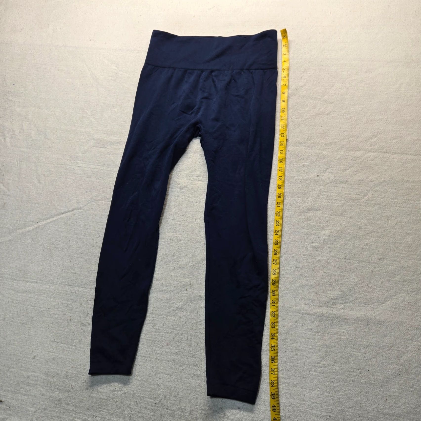 Vintage New Directions Navy Blue Legging Elastic Waist Stretch Polyester Solid Women's 1X Pants 1X Plus Blues Navy Skintight Jegging Modern - Mens? Size 40" / US 18 - 6 Thumbnail