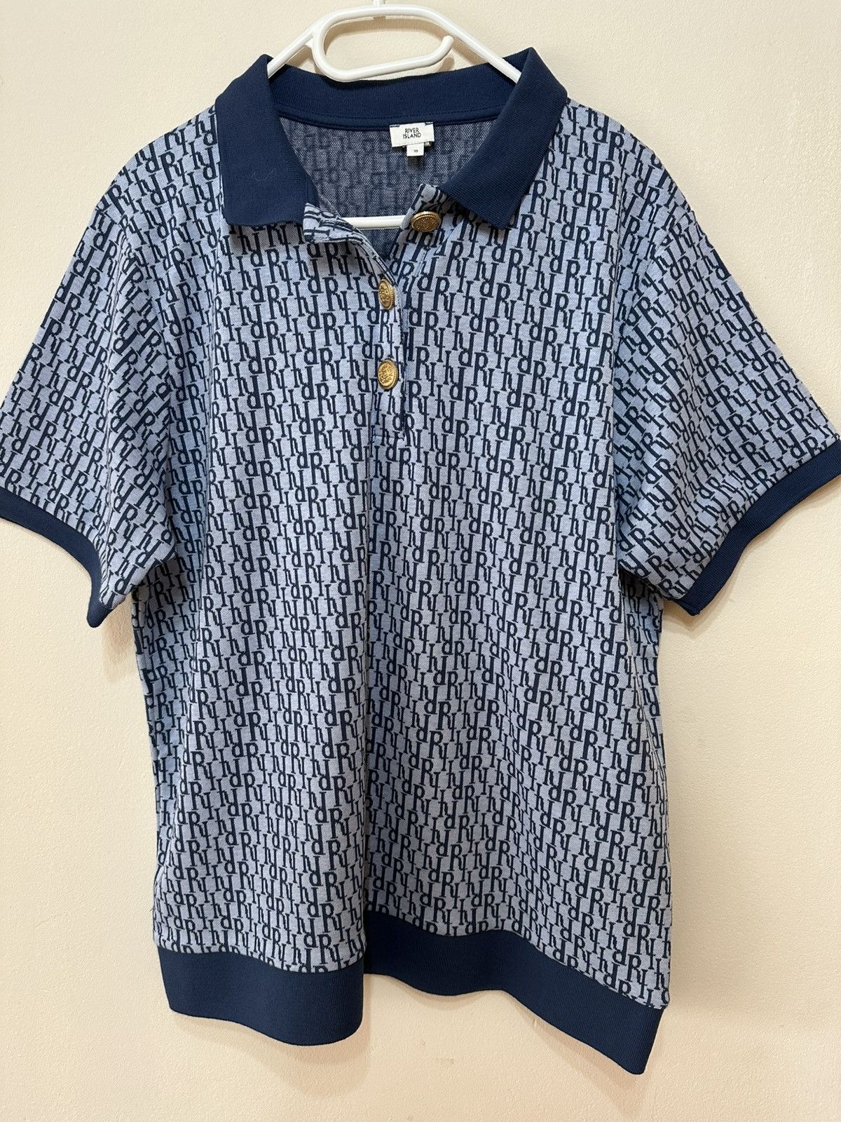 River Island × Vintage Polo T-shirt River Island Men Size US XL / EU 56 / 4 - 1 Thumbnail