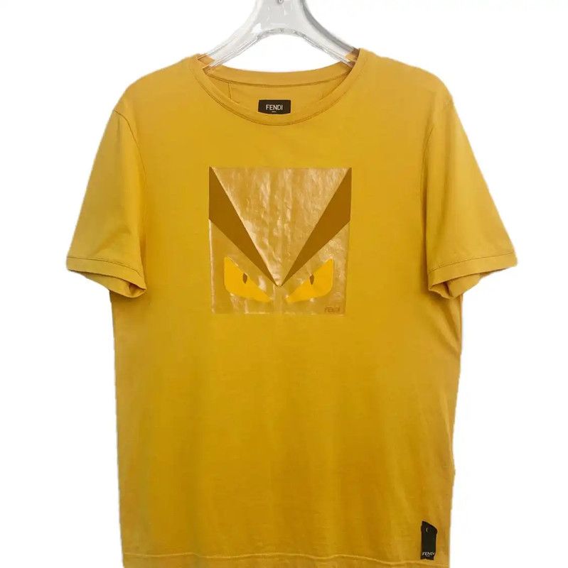 Fendi Fendi Yellow Cotton Men's T-Shirt 0089 Size US XS / EU 42 / 0 - 1 Thumbnail