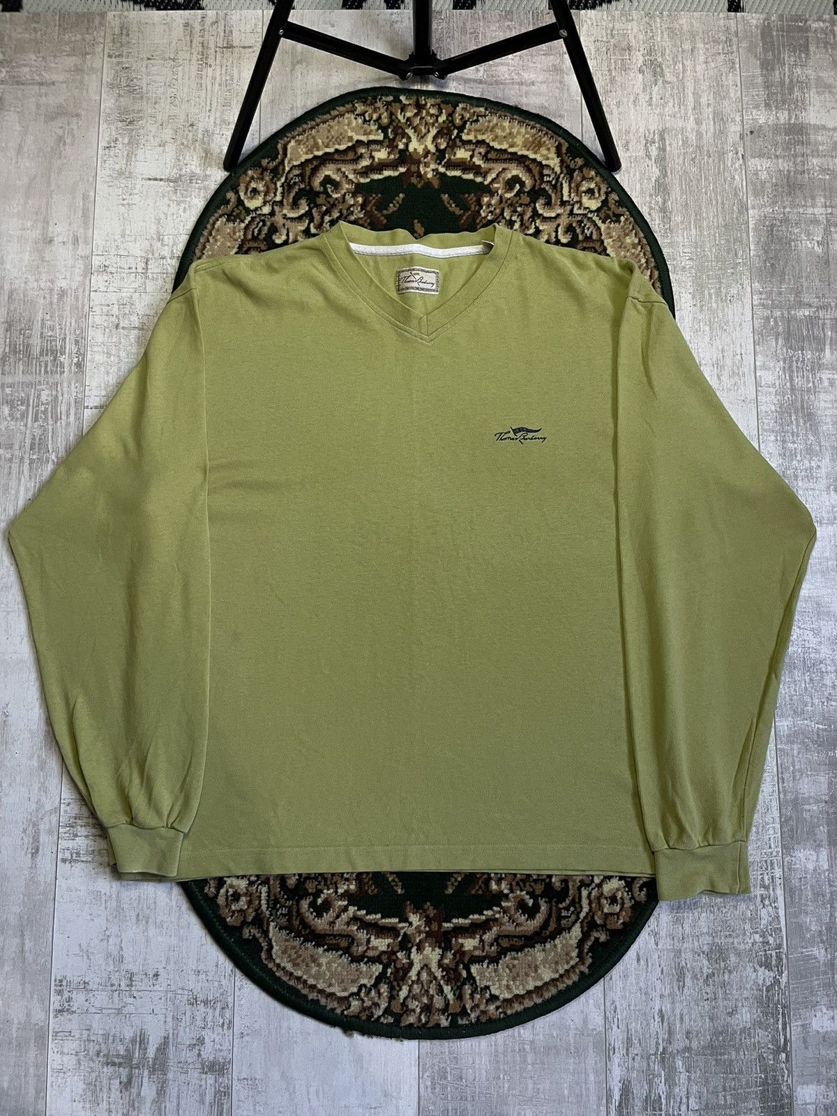 Burberry Vintage Thomas Burberry Sweatshirt Green 1990’s RARE Size US XL / EU 56 / 4 - 1 Thumbnail