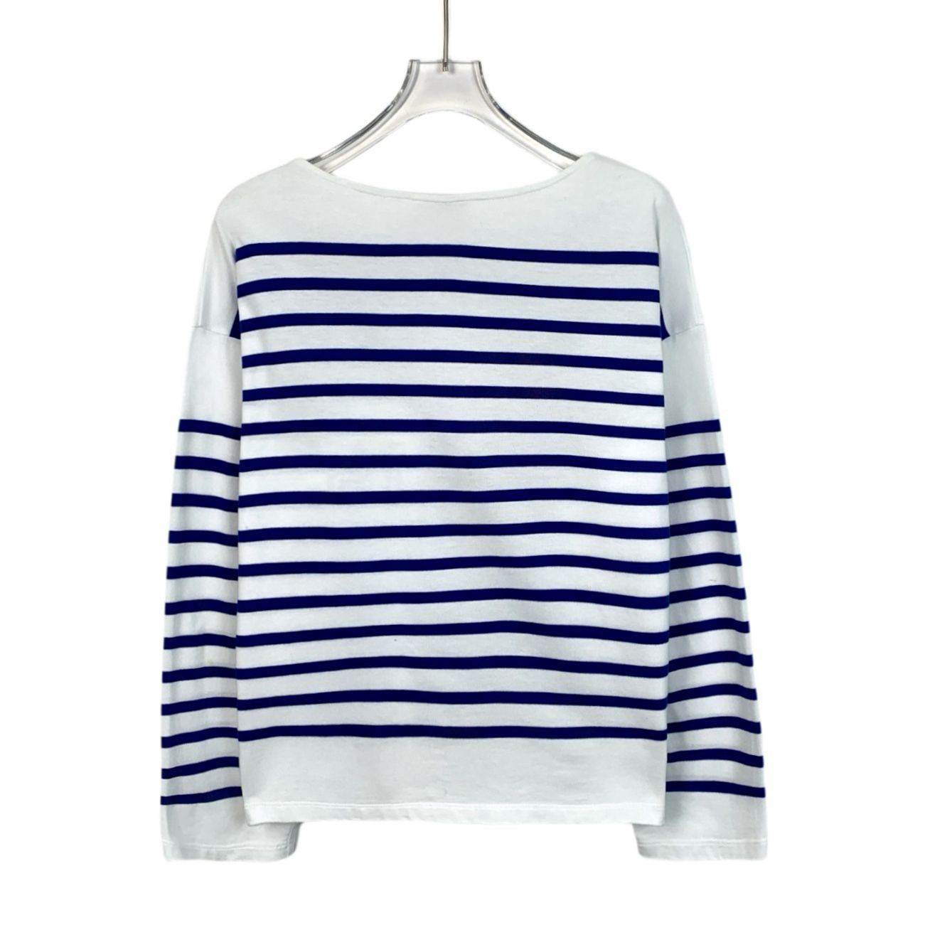 Celine Celine Paris White & Blue Striped Logo Long Sleeve Cotton T- Size S / US 4 / IT 40 - 8 Thumbnail