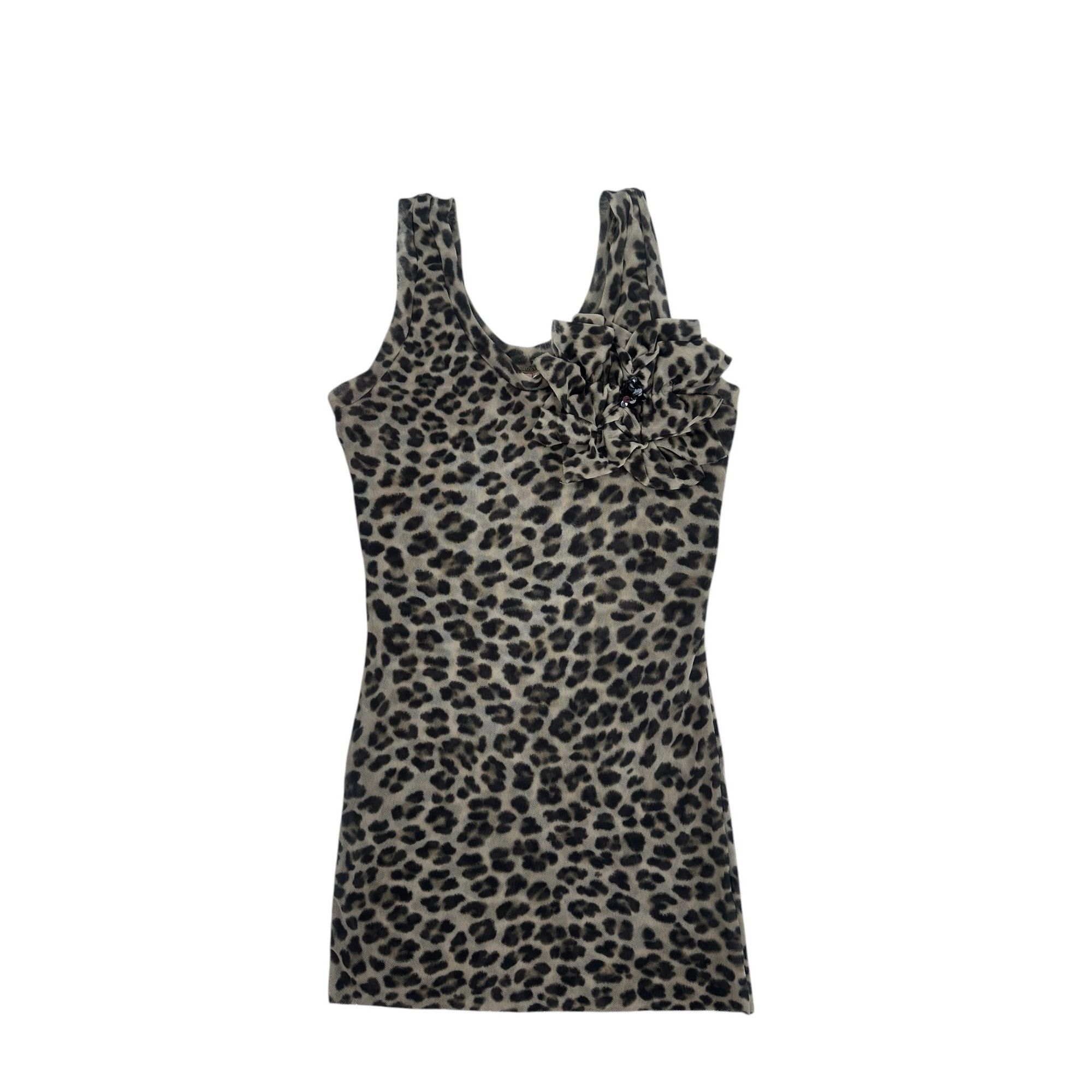 Other Sweet Pea Women’s Leopard Mesh Tank Top Medium Y2K 3D Flower Size M / US 6-8 / IT 42-44 - 7 Thumbnail