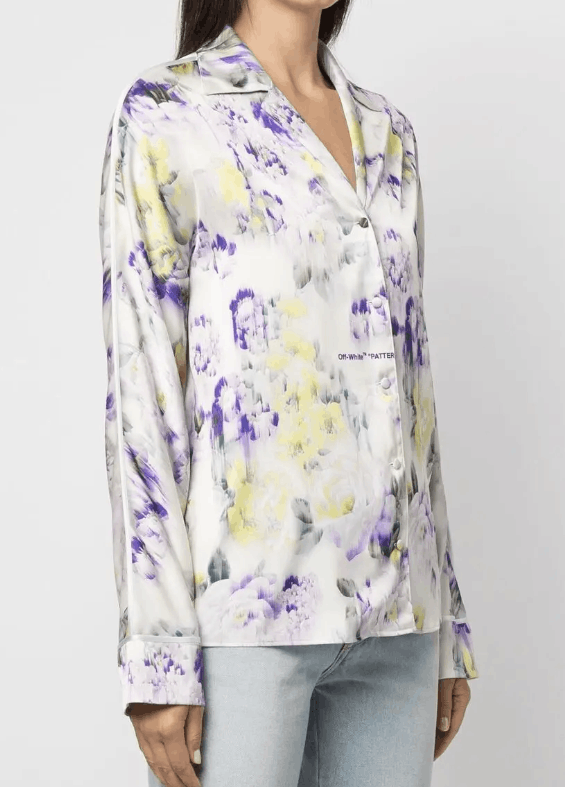 Off-White size M Off-White Satin Floral Print Shirt Pajama us 6 IT 42 Size M / US 6-8 / IT 42-44 - 4 Thumbnail