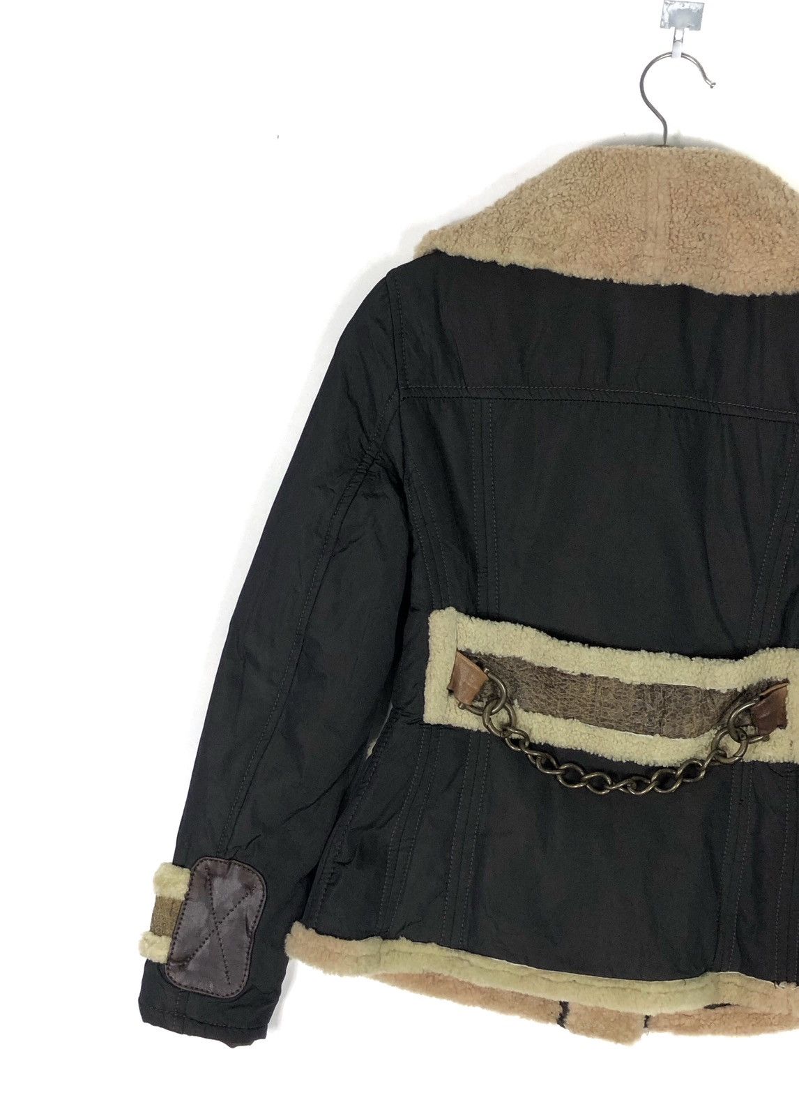 Blackstock & Weber MADE IN ITALY WEBER PATCHWORK SHEEPSKIN SHEARLING JACKET Size XXS / US 00 / IT 34 - 15 Thumbnail