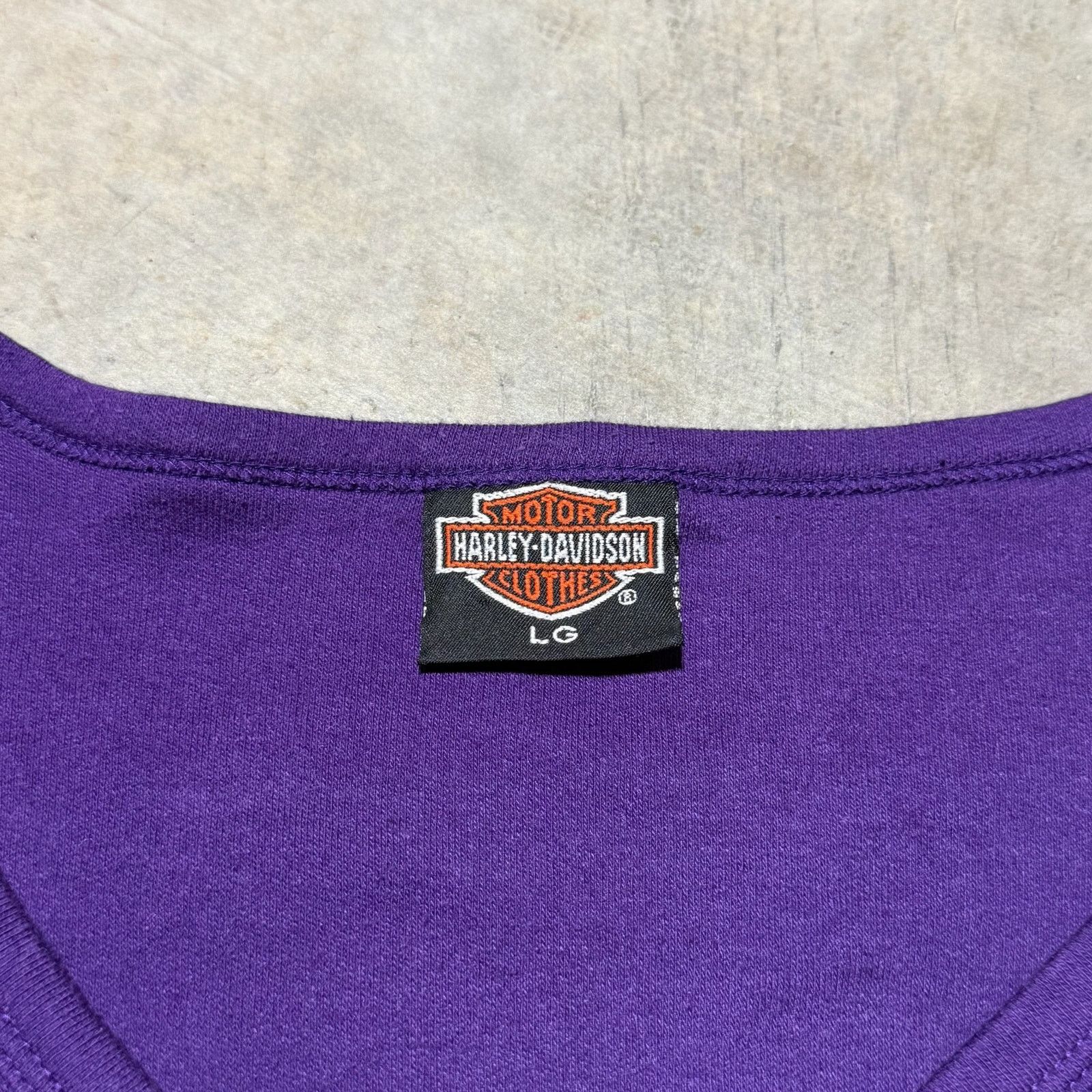 Harley Davidson Vintage Women’s Button Up Harley Tee Modesto Size L / US 10 / IT 46 - 3 Thumbnail
