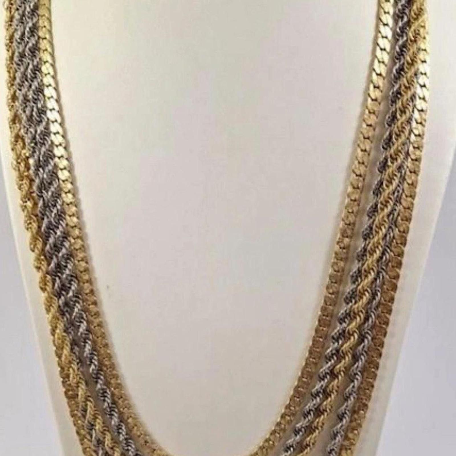 Other 3 strand gold and silver chain necklace #chainnecklace Size ONE SIZE - 1 Thumbnail