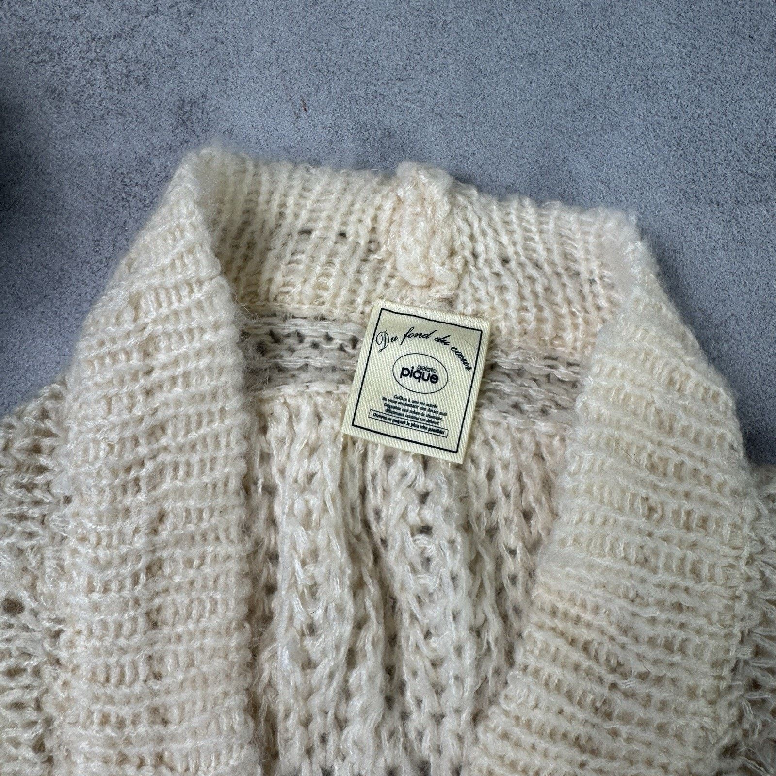 Vintage Gelato Pique Women Cardigan Sweater Free Size Beige Size ONE SIZE - 3 Thumbnail