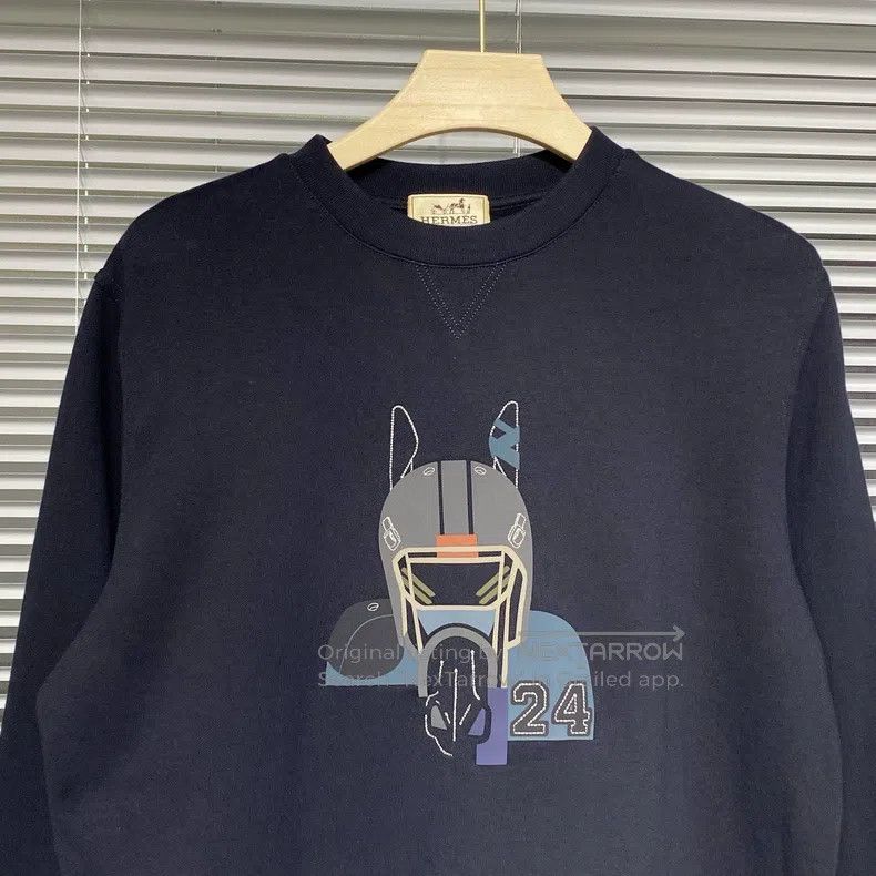 Hermes Hermes Crew neck sweatshirt, animal and number print, fitt Size L / US 10 / IT 46 - 3 Thumbnail