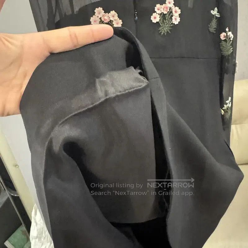 Valentino Valentino Black Cotton Blend Embroidered Dress . Size L / US 10 / IT 46 - 4 Thumbnail