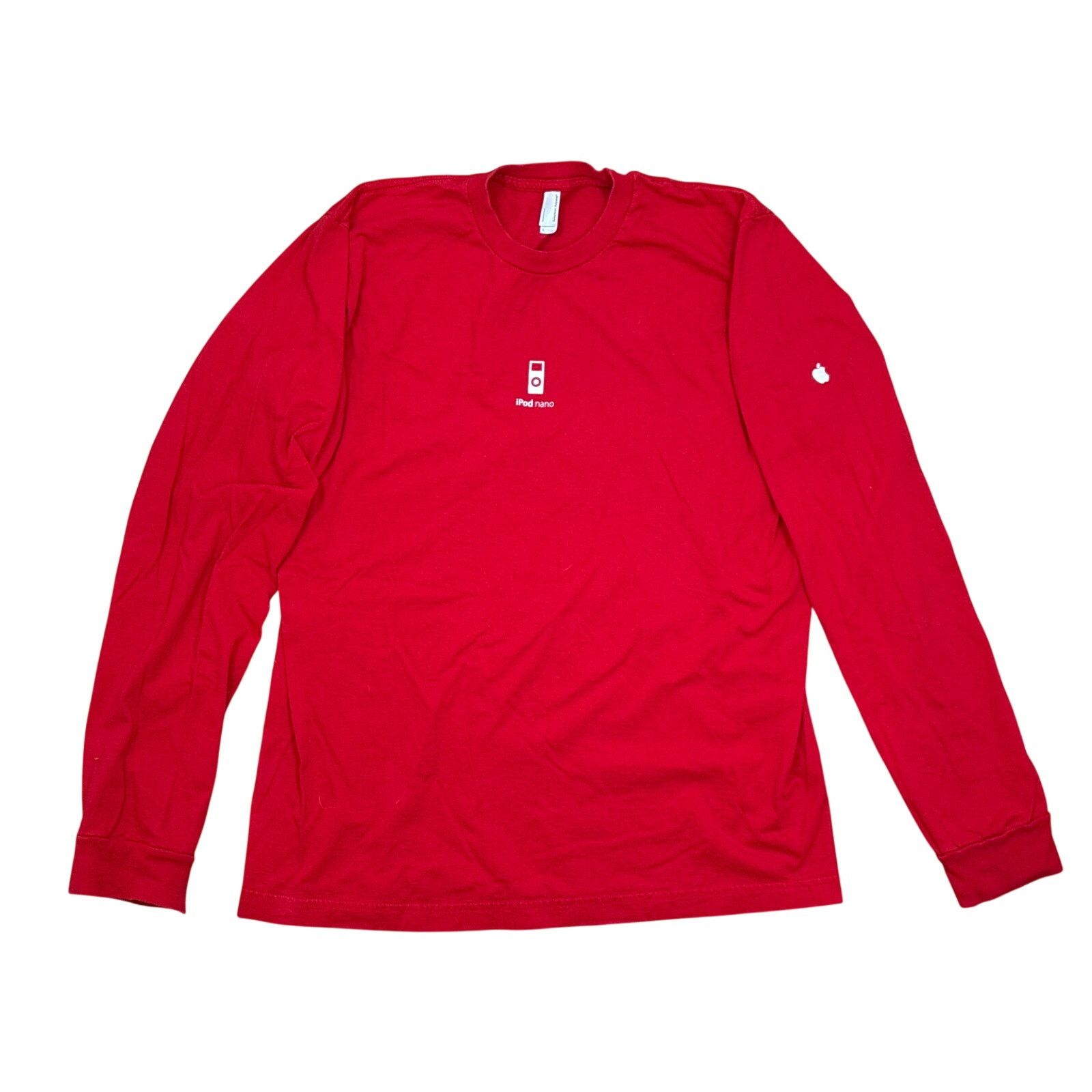 American Apparel Apple Company Employee shirt holiday red long sleeve Large Size US L / EU 52-54 / 3 - 1 Thumbnail