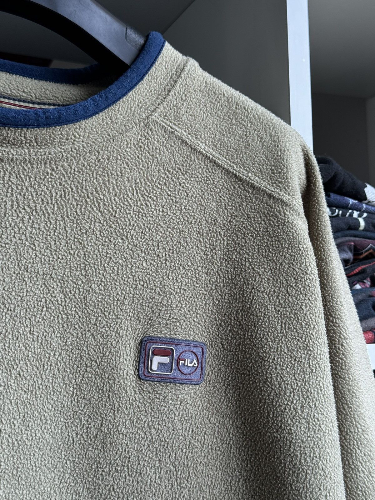Fila × Vintage Vintage 90s FILA Fleece Nylon Logo Sweater Size US L / EU 52-54 / 3 - 5 Thumbnail