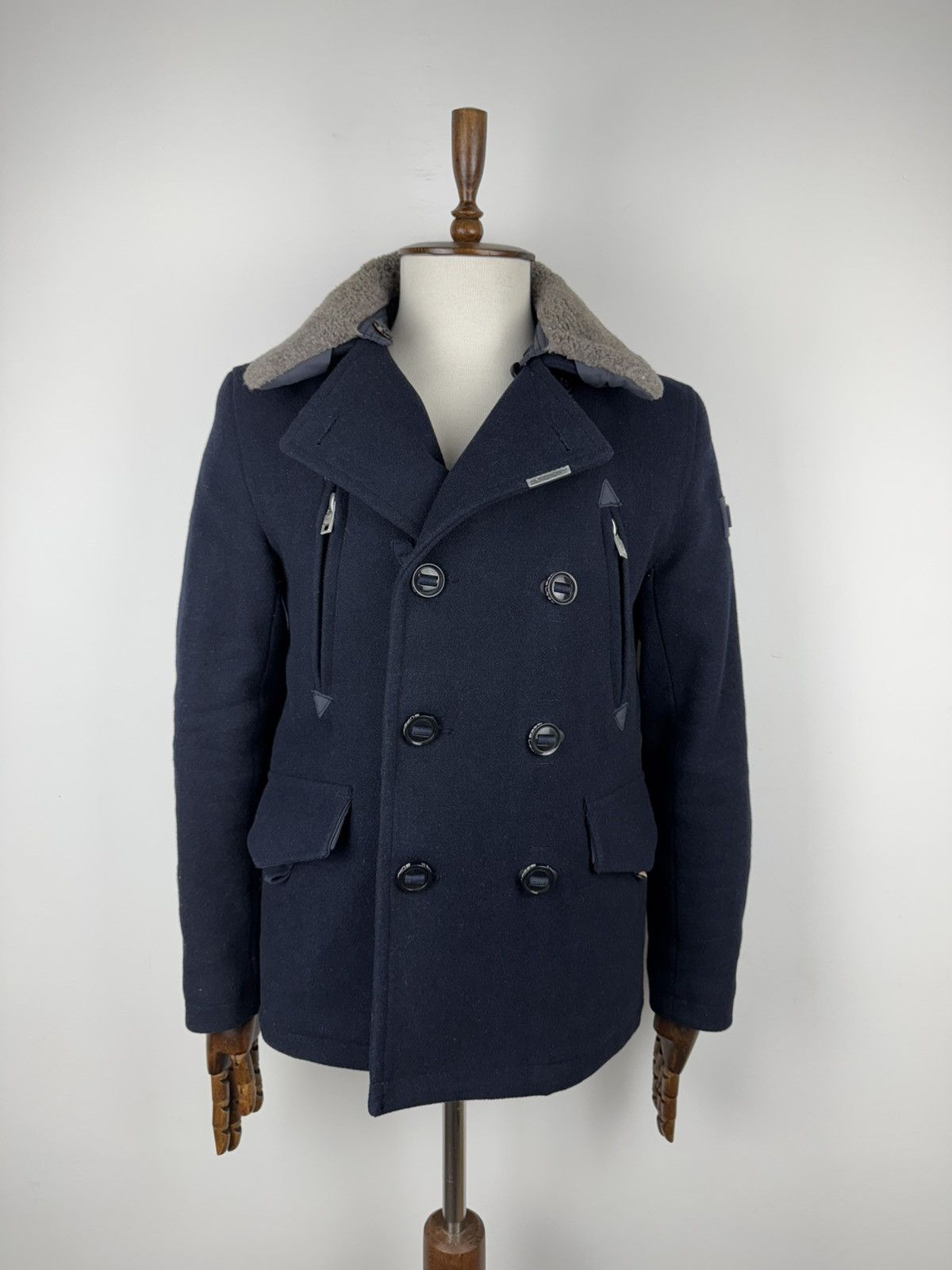 Superdry Men’s Supedry Merchant Pea Coat Wool size M Size US M / EU 48-50 / 2 - 1 Thumbnail