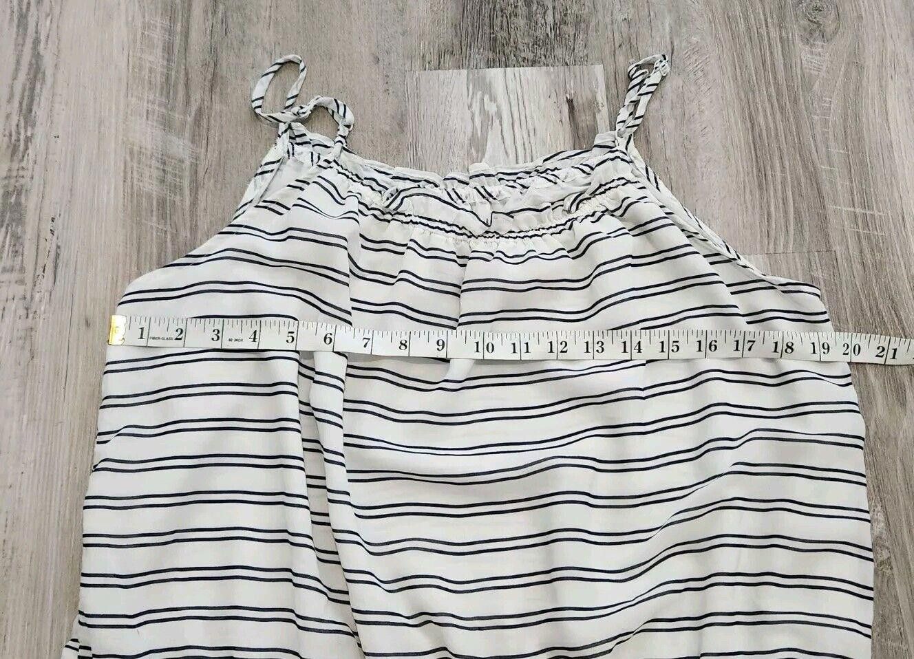 Banana Republic Banana Republic Tank Top White Black Striped Dressy Blouse Size M / US 6-8 / IT 42-44 - 5 Thumbnail
