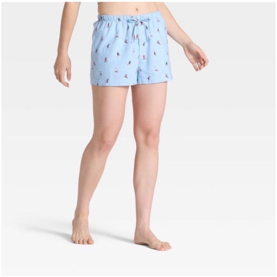 The Unbranded Brand Auden Women’s Ski Print Flannel Pajama Shorts Size Small Size 27" / US 4 / IT 40 - 1 Thumbnail